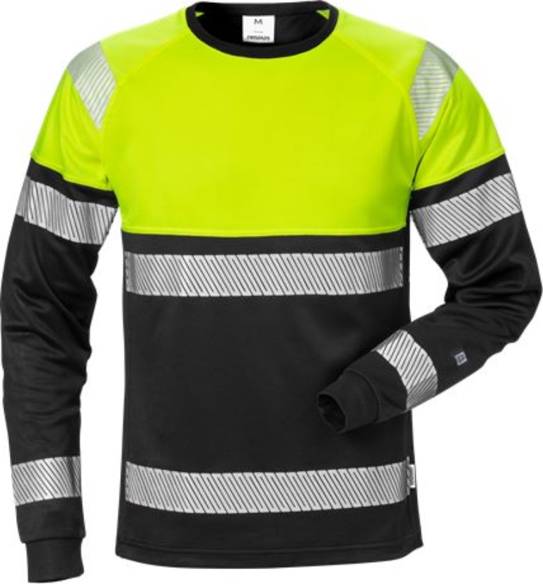 Fristads 129513-196-M High Vis T-Shirt Langarm Kl. 1 7519 THV - Rippstrickkragen