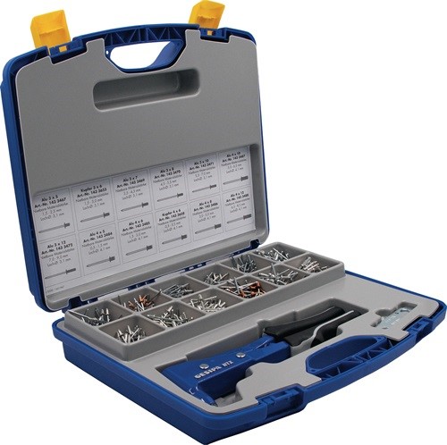 GESIPA 1435457 Blindnietsortiment Nietbox 942 teilig NTX u.Blindniete Alu/Stahl,