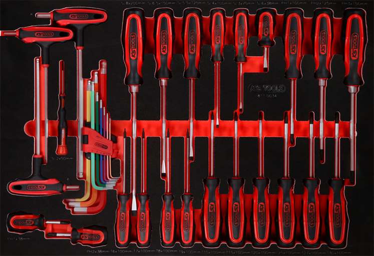 KS-Tools 811.0034 Schraubendreher-Satz in Schaumstoffeinlage, 34-tlg