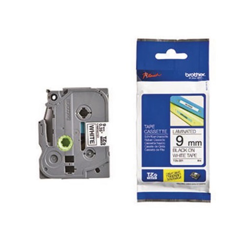P-touch Schriftbandkassette TZE221 9mmx8m laminiert sw auf ws