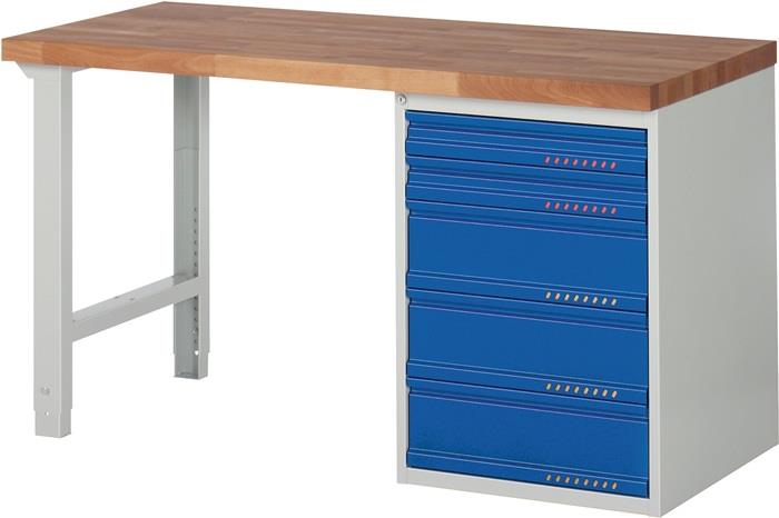 TECWERK 2000425528 Werkbank Ser.BK 650 B1500xT700xH840mm Buche massiv lichtgrau/