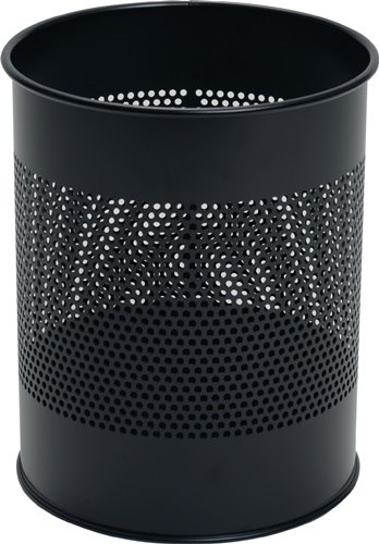 DURABLE 331001 Papierkorb  15 l H315xD. 260 mm mit Lochraster Stahlblech pulverb