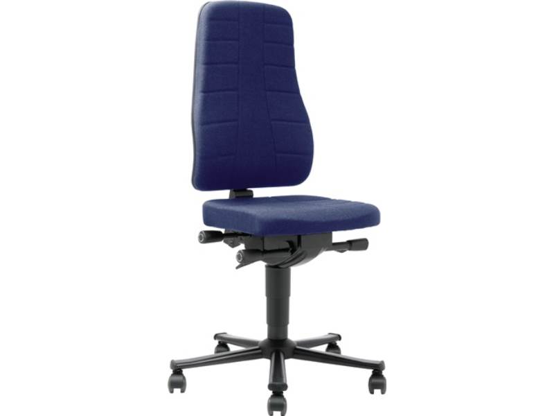 BIMOS 9643-6802 Arbeitsdrehstuhl All-In-One Highline Rollen Stoffpolster blau 45