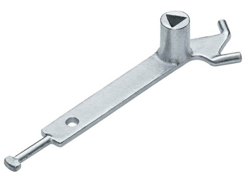 DKS 840900 Dreikantschlüssel mit Haken Stahlguss verzinkt für Absperrpfosten