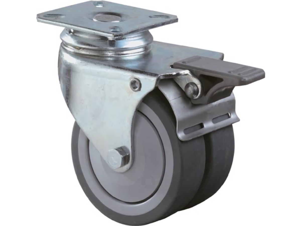 BS B120.A85.075 Doppel-Lenkrolle mit Totalfeststeller 75 mm 80 kg mit Feststelle
