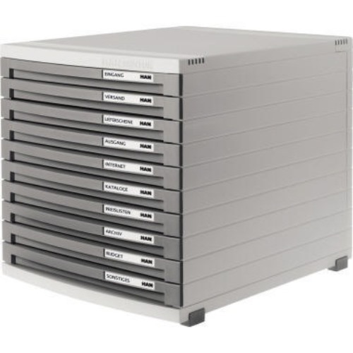 HAN Schubladenbox CONTUR 1510-19 DIN B4 10Schubfächer dunkelgrau