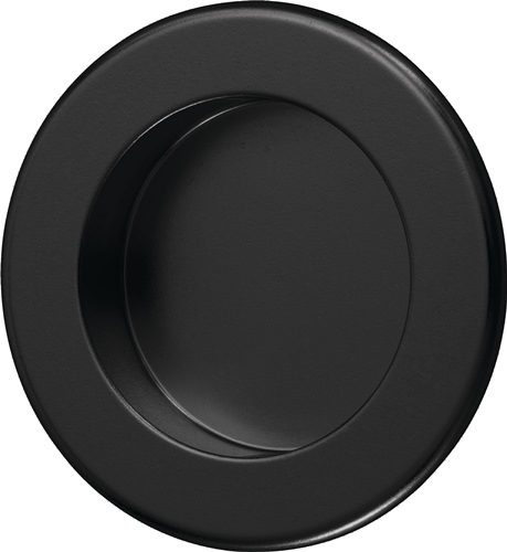 HERMETA 4555-70E Muschelgriff  Aluminium schwarz pulverbeschichtet rund  Einlass