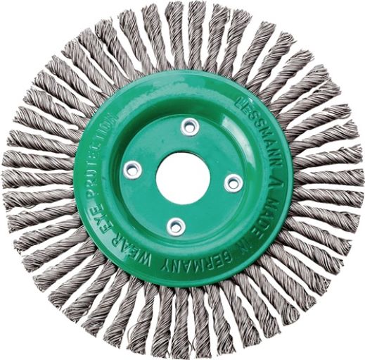 LESSMANN 473801EZ Rundbürste  Ø 125 mm Bohrung Drahtstärke 0,5 mm Edelstahl 6 mm