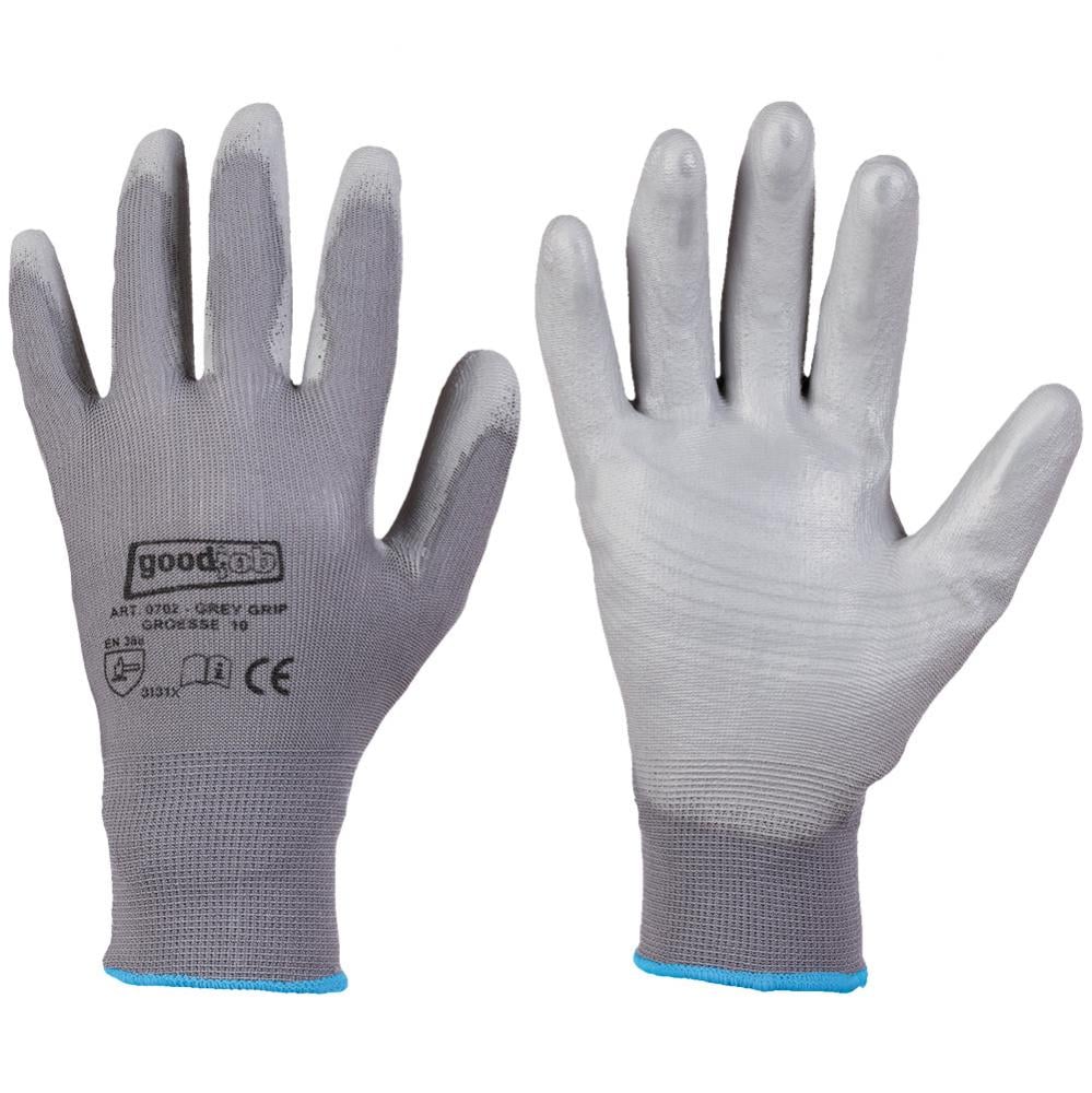 Gr .7 *GREY GRIP* GOODJOB® HANDSCHUHE grau *GREY GRIP* GOODJOB® GLOVES