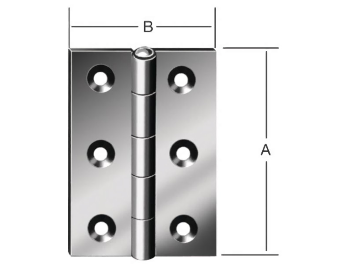 VORMANN 10502060 Scharnier 10502 Höhe 60 mm Breite 46 mm Stärke 1,2 mm Edelstahl