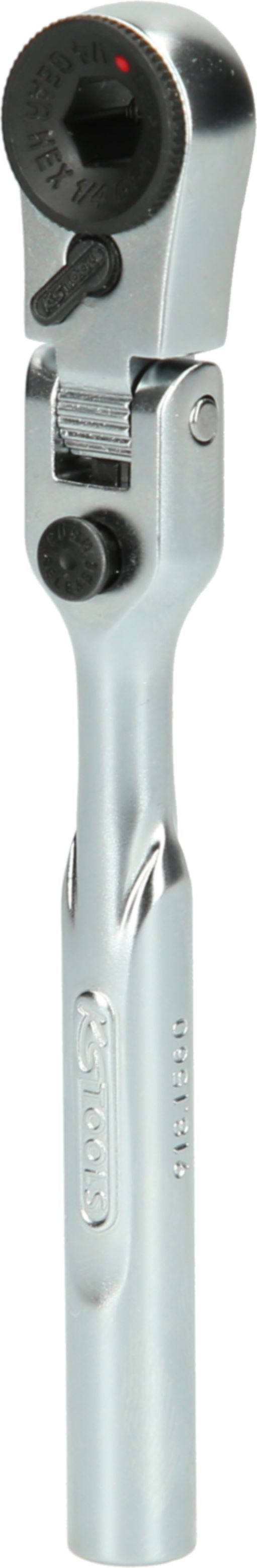 KS Tools 918.1560 1/4 Bit-Gelenk-Umschalt-Knarre, Länge 119 mm