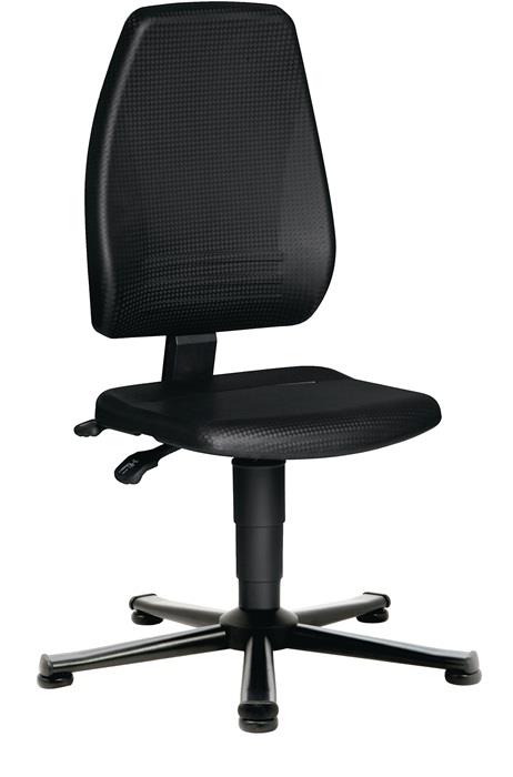 TECWERK 2000425200 Arbeitsdrehstuhl Bodengleiter Integralschaum schwarz 440-620m