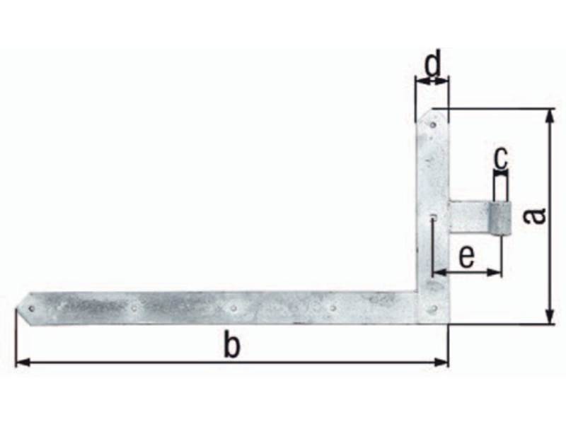 GAH 312978 Torwinkelband  600x1000x60x120mm Stahl feuerverzinkt links unten 8 mm