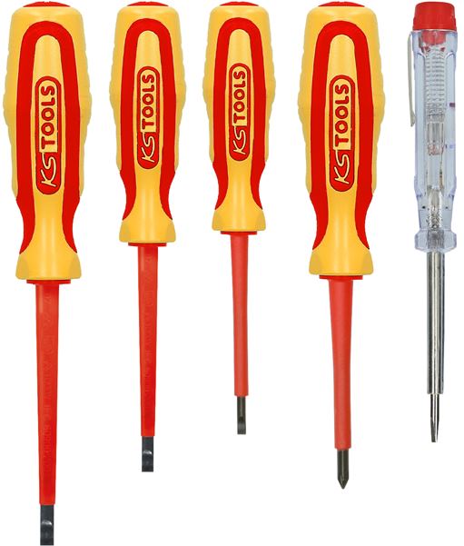 KS Tools 117.0540 ERGOTORQUE VDE Schraubendreher-Satz, PH+Schlitz, 5-tlg.