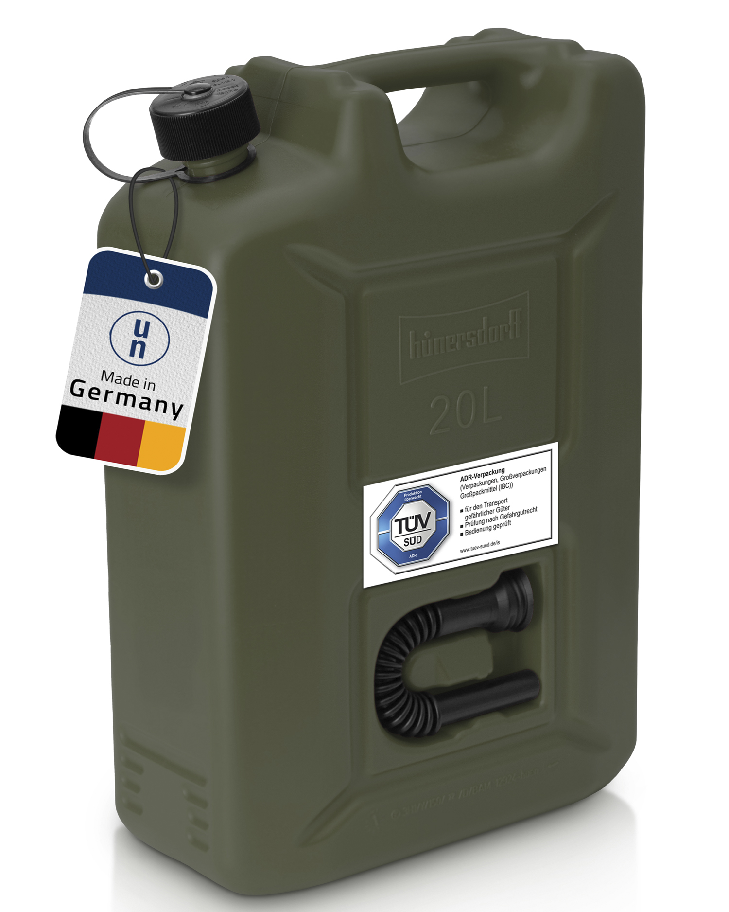 HÜNERSDORFF 802000 Kraftstoffkanister PROFI Inhalt 20 l L350xB165xH495mm olivgrü