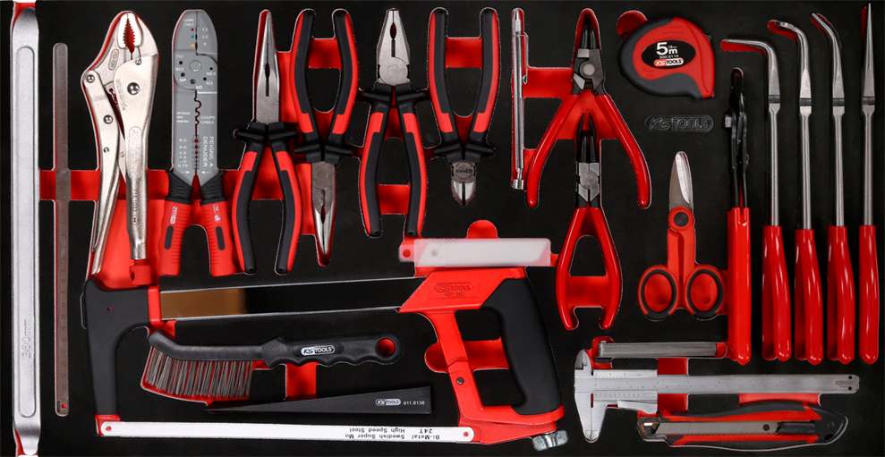KS-Tools 813.0036 Zangen- / und Messwerkzeug-Satz in Schaumstoffeinlage, 36-tlg
