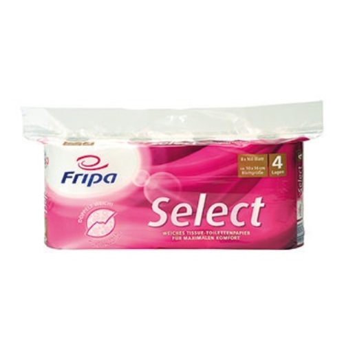 fripa Toilettenpapier Select 1040801 4-lagig weiß 8 Rl./Pack.