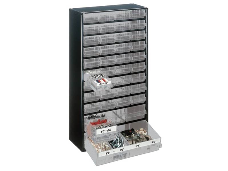 RAACO 137430 Kleinteilemagazin  B306xT150xH552mm Stahlblech 40 Schubladen Poypro