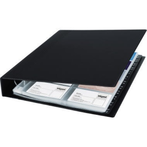Sigel Visitenkartenringbuch VZ301 max. 400Karten 20Hüllen schwarz