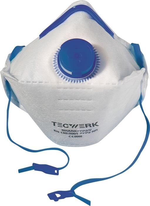 TECWERK 2000370612 Atemschutzmaske Shark FFP2/V D NR m.Ausatemventil,faltbar 12