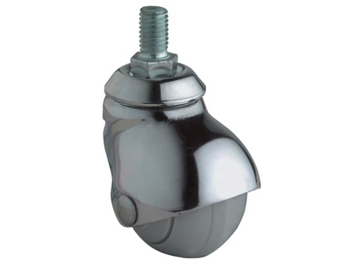 BS ROLLEN F50.040 Kugellenkrolle  Rad-Ø 40 mm Tragfähigkeit 30 kg M10 Gummi grau