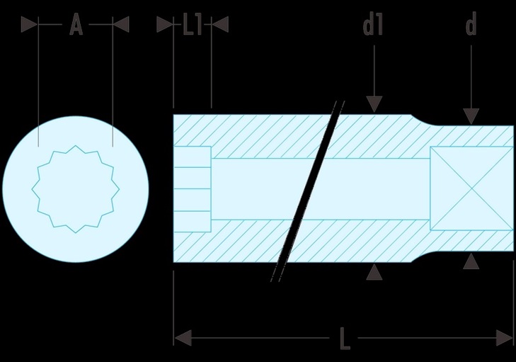 Facom R.5/16E Steckschluessel 1/4'' 12-Kant 5/16
