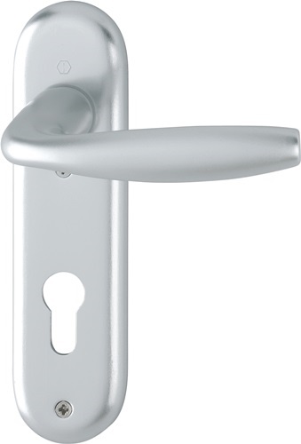 HOPPE 3273098 Kurzschildgarnitur New York 1810/273KP Aluminium F1 PZ abgerundet