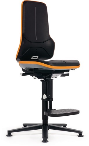 BIMOS 9561-9999-3278 Arbeitsdrehstuhl Neon Bodengleiter + Aufstiegshilfe ohne Po