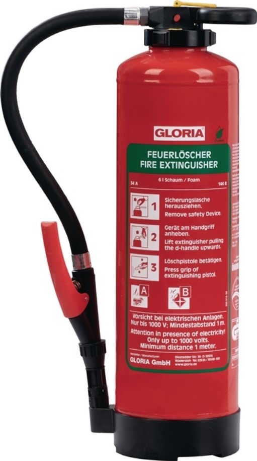 GLORIA 811641.0035 Schaumfeuerlöscher  6 l Aufladegerät Brandklasse A 34 A 144 B