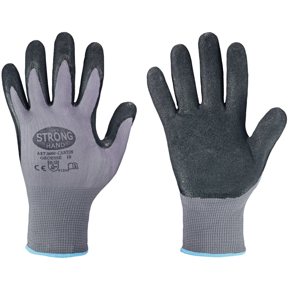 Gr .10 *CANTON* STRONGHAND® HANDSCHUHE grau *CANTON* STRONGHAND® GLOVES