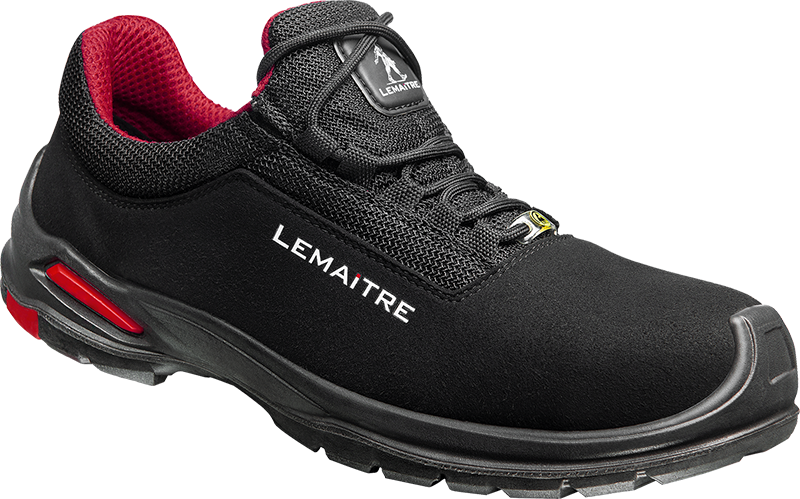 LeMaitre 806147 Riley low S3 ESD  Sicherheits-Halbschuh aus weicher, wasserabweisender Mikrofaser mit Mesh-Innenfutter, Aluminium-Zehenkappe und metallfreier Zwischensohle.