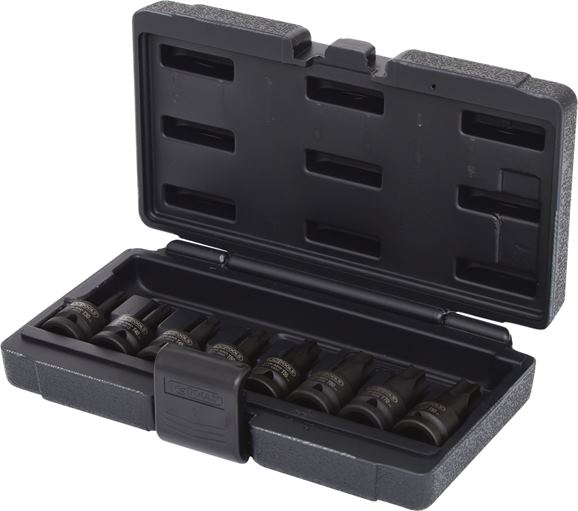 KS Tools 515.1107 1/2'' Kraft-Bit-Stecknuss-Satz Torx, 8-tlg., T30-T80, kurz