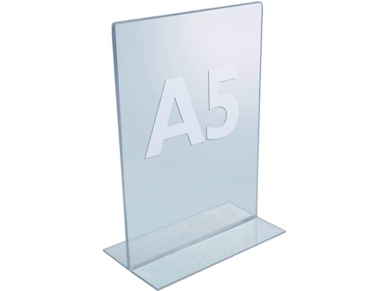 5816-7 Tischaufsteller DIN A5 Acryl transparent freistehend