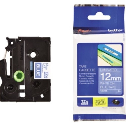 P-touch Schriftbandkassette TZE535 12mmx8m laminiert ws auf bl