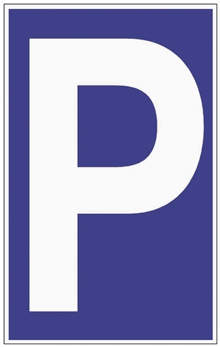 Parkplatzbeschilderung Parken L250xB400 mm Kunststoff blau/weiß
