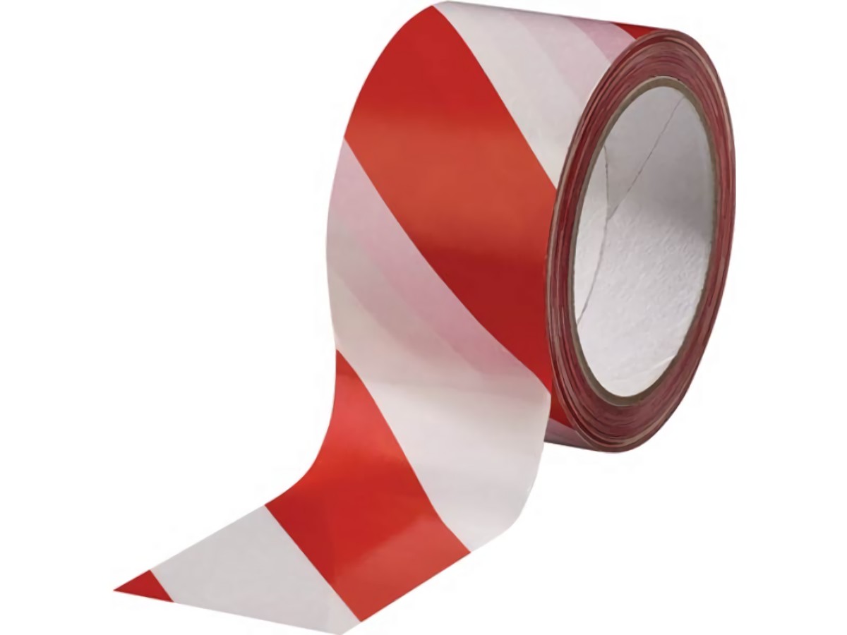 BURMANN 793334 Warnmarkierungsband  PVC rot/weiß Länge 66 m Breite 60 mm