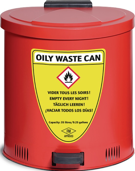 ASECOS 23156 Sicherheitssammelbehälter  35 l Stahlblech H490xB450xT440mm