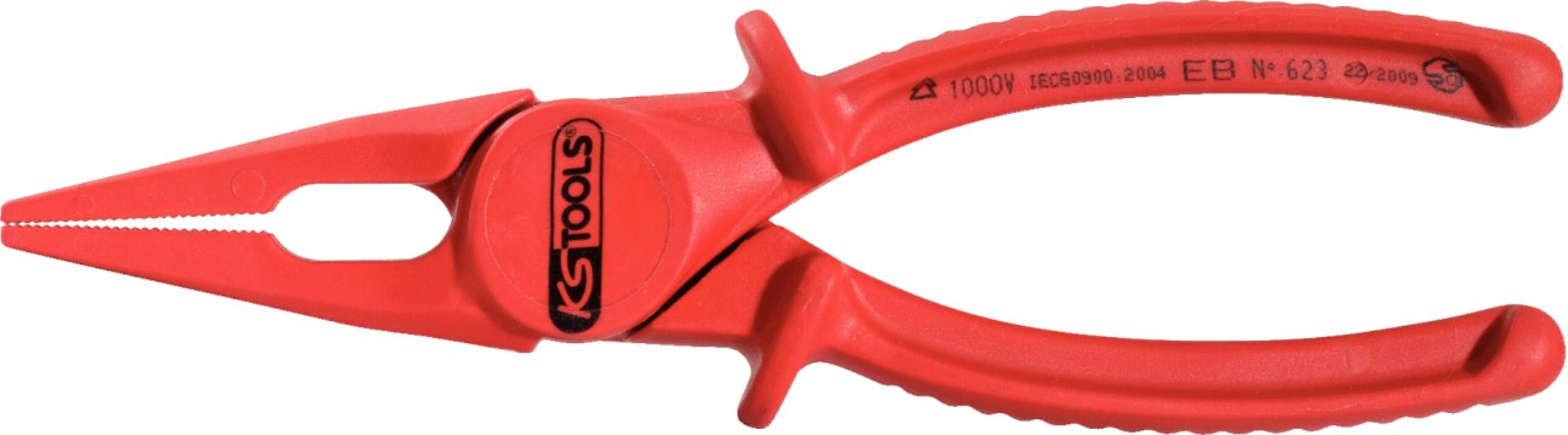 KS Tools 117.1640 Kunststoff-Flachzange mit Schutzisolierung, 200mm