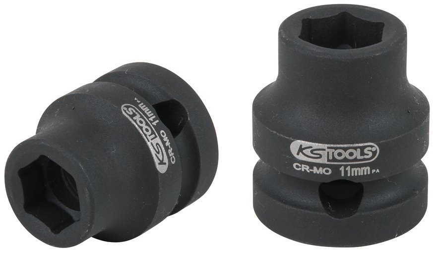 KS Tools 515.0057 1/2 Sechskant-Kraft-Stecknuss, extra kurz, 11,0 mm