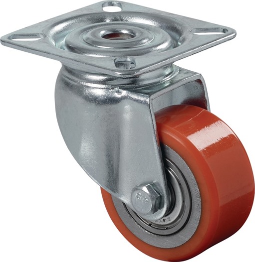 BS ROLLEN A600.C10.050 Lenkrolle  Rad-Ø 50 mm Tragfähigkeit 150 kg mit Anschraub