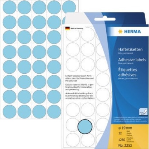 HERMA Markierungspunkt 2253 19mm Papier blau 1.280 St./Pack.