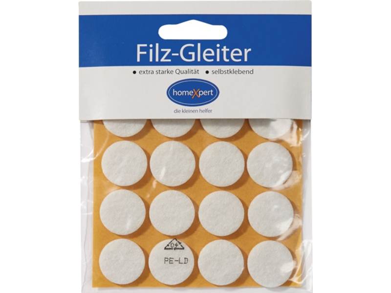 521701 Filzgleiter  17 mm Filz weiß selbstklebend