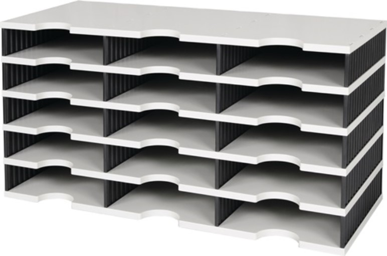 Sortierablage 15 Fächer H363xB723xT331mm Polystyrol grau/schwarz