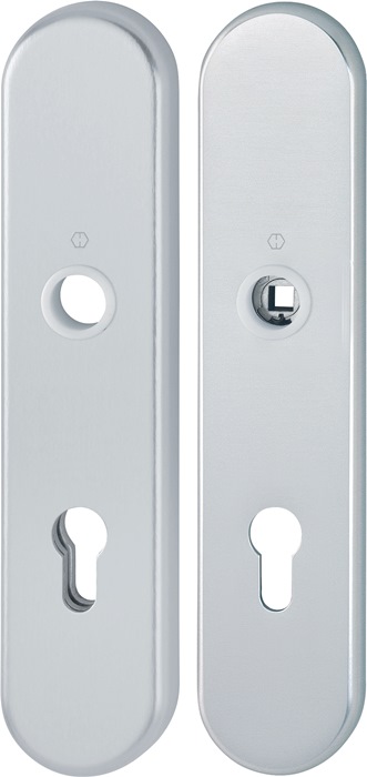 HOPPE 11985094 Langschildpaar E3331/3310 F1 / silberfarbig F1 PZ 72 mm