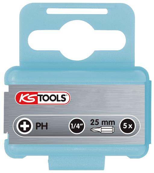 KS Tools 910.2207 1/4'' EDELSTAHL Bit, 25mm, PH3, 5er Pck