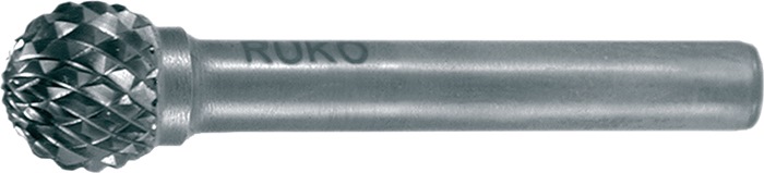 Frässtift KUD Schaft-D.3mm D.3mm Kopf-L.2,7mm HM Blank Verz.KVZ 4 RUKO Hartmetall · Form D (KUD nach DIN 8033) · Kugelform · mit Kreuzverzahnung · Schaft-Ø 3 mm