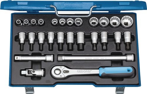 GEDORE 6140090 Steckschlüssel-Satz D 19 IMU-10 27-teilig 1/2 '' Schlüsselweiten