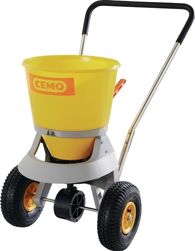 CEMO 10642 Streugutwagen  20 l Kunststoff gelb Bereifung Luft mit Streumengenreg