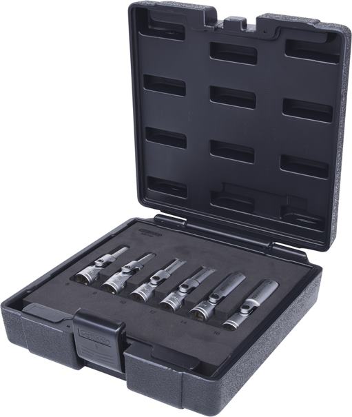 KS Tools 500.7300 3/8'' Glühkerzen-Gelenknuss-Satz, kurz, 6-tlg.