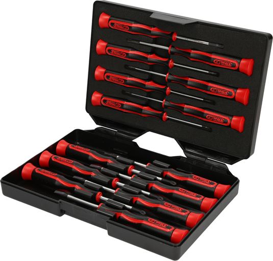 KS Tools 500.7170 Feinmechanik-Schraubendreher-Satz PH, Schlitz, Torx, 14-tlg.